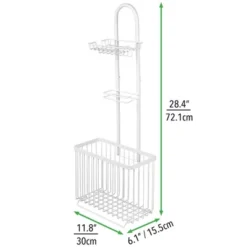 MDesign Metal Free Standing Toilet Paper Stand/Dispenser, Holds Tablet -Storage Basket Shop GUEST 005d260d d861 4bf6 afbd ad32c35eab61
