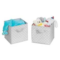 MDesign Fabric Closet Organizer Cube Bin - Textured Print, Small -Storage Basket Shop GUEST 00ad37e3 4475 4400 8e53 68b6fe8729a1