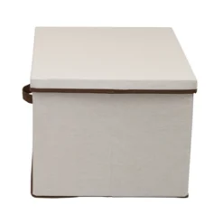 Household Essentials Wide Storage Box With Lid Natural With Brown Trim -Storage Basket Shop GUEST 00f60e06 2b18 467f bb44 282b53983c19