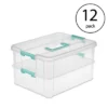 Sterilite Convenient Small Home 2-Tiered Layer Stack Carry Storage Box With Colored Accent Secure Latching Lid, Clear (12 Pack) -Storage Basket Shop GUEST 01e49e2c fe22 4735 af8c 12a4758224fc