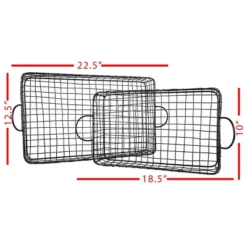 Set Of 2 Rectangle Trays Black Metal - Foreside Home & Garden -Storage Basket Shop GUEST 01f998b9 cae8 4742 a7b7 485d8f53895e