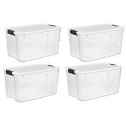 Sterilite 70 Quart Clear Plastic Stackable Storage Container Bin Box Tote With White Latching Lid Organizing Solution For Home & Classroom -Storage Basket Shop GUEST 025d13e2 e559 469d 8c8e ba83fc482d83