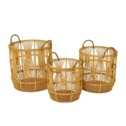 Set Of 3 Wood Baskets Brown - Olivia & May -Storage Basket Shop GUEST 03aec6b3 aedc 4d9b 950e a5b4251c6479