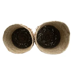 Set Of 2 Natural Woven Natural Corn Husk & Faux Raffia Basket - Foreside Home & Garden -Storage Basket Shop GUEST 03b3b0af f1e6 4ed2 b5a4 e4ad786cd681