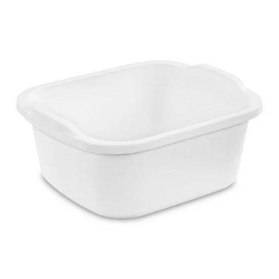 Sterilite 12 Quart Durable Heavy Duty Reinforced Plastic Kitchen Dishpan Basin With Molded Handles For Household Chores And Storage, White, 8 Pack 3 Sterilite 12 Quart Durable Heavy Duty Reinforced Plastic Kitchen Dishpan Basin With Molded Handles For Household Chores And Storage, White, 8 Pack