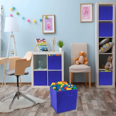 Sorbus Foldable Storage Cube Basket For Home, Closet And More Blue 4 Sorbus Foldable Storage Cube Basket For Home, Closet And More Blue - Image 2