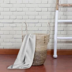 Northlight 14.5" Natural Woven Seagrass Wicker Storage Basket With Handles