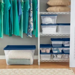 Sterilite Stackable 56 Quart Clear Home Storage Box With Handles And Marine Blue Lid For Efficient, Space Saving Storage And Organization (8 Pack) 9 Sterilite Stackable 56 Quart Clear Home Storage Box With Handles And Marine Blue Lid For Efficient, Space Saving Storage And Organization (8 Pack) -Storage Basket Shop GUEST 09a74993 f03b 495d 9410 5a56d5503cb9