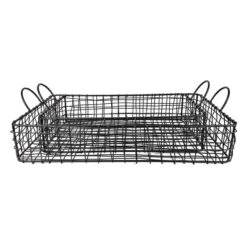 Set Of 2 Rectangle Trays Black Metal - Foreside Home & Garden -Storage Basket Shop GUEST 09ed989c 1469 4c58 8b45 c8ef8b55810d
