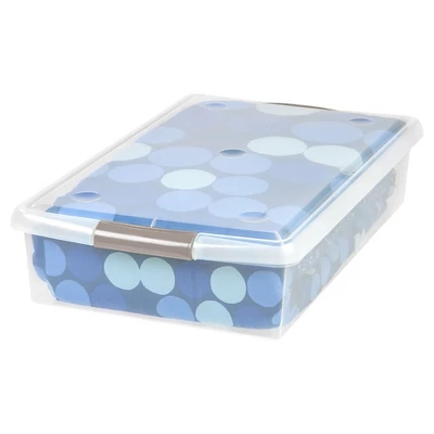 IRIS 40qt Underbed Plastic Storage Container With Lid And Durable Buckles Clear 4 IRIS 40qt Underbed Plastic Storage Container With Lid And Durable Buckles Clear - Image 2