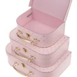 Jewelkeeper 3 Decorative Vintage Mini Storage Boxes, Pink Gold Dots -Storage Basket Shop GUEST 0a9590f2 9bbd 4b85 bdf6 e4c3bf51b862