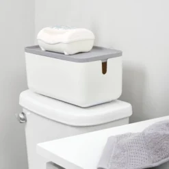Cade Lidded Storage Bin White/Gray - IDESIGN 9 Cade Lidded Storage Bin White/Gray - IDESIGN -Storage Basket Shop GUEST 0ac705a4 f25b 4d4d 9303 37ac859f0e55