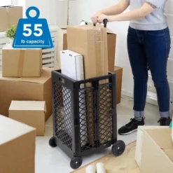 Mount-It! Heavy-Lifting Rolling Mesh Utility Cart | 55 Lbs. Weight Capacity | Black | Perfect For Use At Home, Office, Business, Travel & Shopping -Storage Basket Shop GUEST 0bb51ec5 8e28 4a7a b4da fc9760321b60