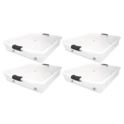 Homz 56 Quart Underbed Secure Latching Clear Plastic Storage Container Bin With Lid And Easy Glide Wheels For Home And Office Organization -Storage Basket Shop GUEST 0bc45447 fb07 487c b4da 5a6a936ced0a