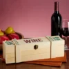 Bright Creations Wood Single Bottle Wine Gift Box, Pinewood Wooden Wine Crate Storage Case With Clasp For Birthday, Wedding, Housewarming -Storage Basket Shop GUEST 0c113bad b238 4fff b139 14a8e04d6ee5
