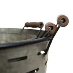 Set Of 3 Galvanized Metal & Wood Baskets - Foreside Home & Garden -Storage Basket Shop GUEST 0c1dffbc 5f14 4542 819d 1e7afcd0203e