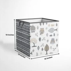 Bacati - Owls Gray/Beige Neutral Cotton Storage Box Small -Storage Basket Shop GUEST 0c84eb15 78da 44ed 9c52 751bb6389e63