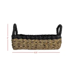 Black Trim Woven Seagrass & Rope Tray By Foreside Home & Garden -Storage Basket Shop GUEST 0dfc4ad1 e244 4e2c 962b f599c607cac9