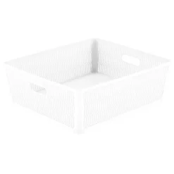 Simplify 2pk Large Slide And Stack Storage Shallow Totes White
