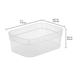 Sterilite Medium Storage Tray Containers With Sturdy Banded Rim And Textured Bottom For Desktop And Drawer Household Organization, Clear, 48 Pack -Storage Basket Shop GUEST 0eb0c696 28af 4484 9a86 3210c4f599ef