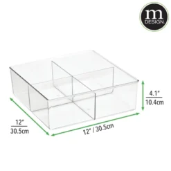 MDesign Plastic Divided Closet Storage Bin - Clear -Storage Basket Shop GUEST 11e3e775 093f 4a0c 93a0 6f195e9d30b5