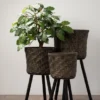 Sullivans Set Of 3 Bamboo Basket & Stand 29.5"H, 25.5"H & 21.5"H Black -Storage Basket Shop GUEST 127964c7 a227 49a2 bce6 b4536f5b56e7