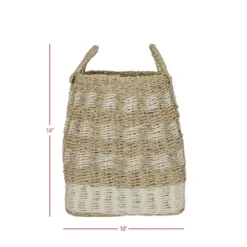 10 Inch Basket White Seagrass & Rope By Foreside Home & Garden -Storage Basket Shop GUEST 1322e2eb ca21 47fa 8d64 ca41e45feb49