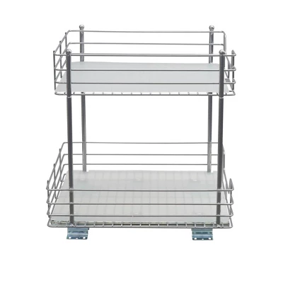 Household Essentials 15" 2-Tier Pantry Organizer Nickel 6 Household Essentials 15" 2-Tier Pantry Organizer Nickel - Image 4