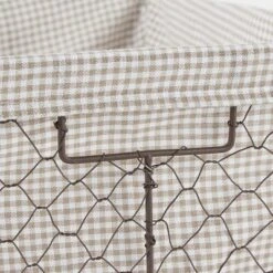 Design Imports Set Of 3 Rustic Bronze Chicken Wire Stone And White Gingham Check Liner Baskets -Storage Basket Shop GUEST 15957ae0 b6ef 4657 ab28 b528868e7bd6