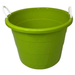 Homz 17 Gallon Indoor Outdoor Storage Bucket W/Rope Handles For Sports Equipment, Party Cooler, Gardening, Toys And Laundry, Bold Lime Green (2 Pack) -Storage Basket Shop GUEST 174d8e9b 8c93 4e59 a6fe b2e84202b147
