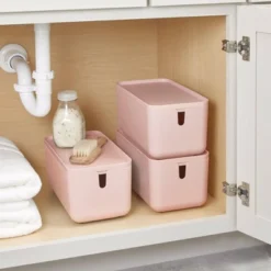 Cade Lidded Storage Bin Blush - IDESIGN 10 Cade Lidded Storage Bin Blush - IDESIGN -Storage Basket Shop GUEST 18366a86 9f1f 4611 939b aa5c2822b048