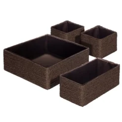 Sorbus Woven Paper Rope Baskets - 4 Piece Set -Storage Basket Shop GUEST 19002b1b fd19 453a a13b dd1ef01b4325
