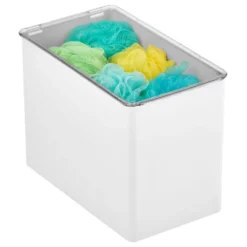 MDesign Storage Bin With Lid For Bathroom, Vanity, 4 Pack -Storage Basket Shop GUEST 195c22ce 41c2 43cf 9cf5 d7c7c9969381