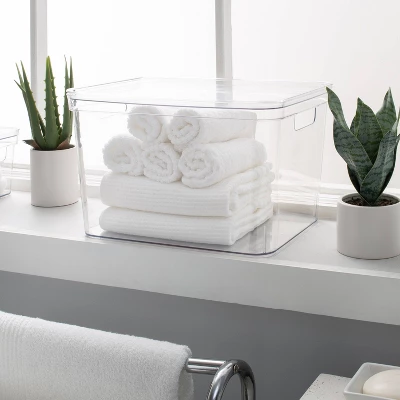 Simplify 14.2" X 10.6" X 8.9" Large Lidded Storage Tote Clear 10 Simplify 14.2" X 10.6" X 8.9" Large Lidded Storage Tote Clear - Image 8