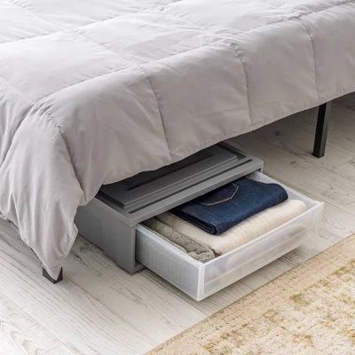 IRIS 27.5qt Underbed Plastic Storage Container With Sliding Organizer Drawers Gray/Clear 10 IRIS 27.5qt Underbed Plastic Storage Container With Sliding Organizer Drawers Gray/Clear - Image 8