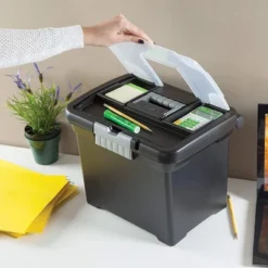 Sterilite Portable Lockable File Box Organizer With Handle (8 Pack) -Storage Basket Shop GUEST 1bada124 6771 4120 93b7 5d549a839361