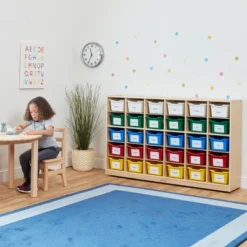 ECR4Kids 30 Cubby School Storage Cabinet, Kids Cubbies With Tray Slots -Storage Basket Shop GUEST 1bcd937c 31b8 4c03 ab35 7c51fa341123