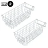 Set Of 2 Storage Bins - Basket Set For Toy, Kitchen, Bathroom, And Closet Storage - Small Shelf Organizers With Handles By Home-Complete (White) 1 Set Of 2 Storage Bins - Basket Set For Toy, Kitchen, Bathroom, And Closet Storage - Small Shelf Organizers With Handles By Home-Complete (White) -Storage Basket Shop GUEST 1c588770 dc05 426b 9344 590eecae9fbe