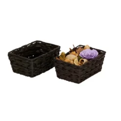 Household Essentials Set Of 4 Hyacinth Stained Baskets Brown -Storage Basket Shop GUEST 1d253445 3706 439b a5b6 b86ab93c9305