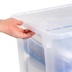 IRIS 4pk 50qt Plastic Storage Totes With Wing Lid -Storage Basket Shop GUEST 1fc5a882 4321 49e0 ae01 1be2e599dbbd