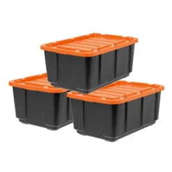 IRIS USA 27Gal/108qt Large Heavy-Duty Storage Plastic Bin Tote Container For Garage With Durable Lid -Storage Basket Shop GUEST 2165fd10 d215 49bf 9ad0 b2a4acca66fa