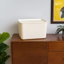 IRIS USA 4Pack Stackable Lidded Basket Storage Organizer Bins, Off White -Storage Basket Shop GUEST 2181cfab 2488 415a 9890 2f2f0461e142