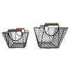 Set Of 2 Oblong Black Metal & Wood Baskets - Foreside Home & Garden 2 Set Of 2 Oblong Black Metal & Wood Baskets - Foreside Home & Garden -Storage Basket Shop GUEST 22103448 348e 4309 80df 73cc379f8d13