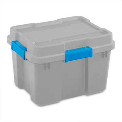 Sterilite 20 Gallon Heavy Duty Plastic Gasket Tote Stackable Storage Container Box With Lid And Latches For Home Organization, (8 Pack) 3 Sterilite 20 Gallon Heavy Duty Plastic Gasket Tote Stackable Storage Container Box With Lid And Latches For Home Organization, (8 Pack)