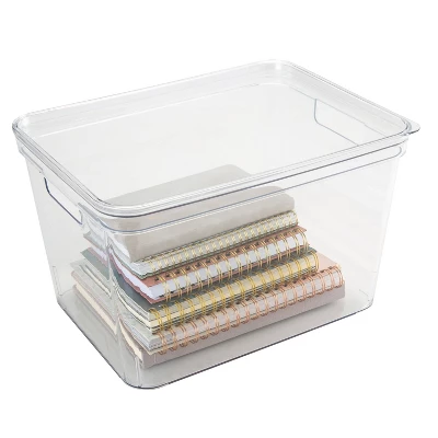 Simplify 14.2" X 10.6" X 8.9" Large Lidded Storage Tote Clear 6 Simplify 14.2" X 10.6" X 8.9" Large Lidded Storage Tote Clear - Image 4