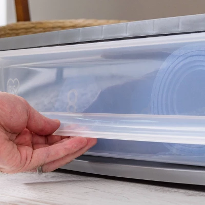 IRIS 27.5qt Underbed Plastic Storage Container With Sliding Organizer Drawers Gray/Clear 7 IRIS 27.5qt Underbed Plastic Storage Container With Sliding Organizer Drawers Gray/Clear - Image 5