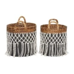 2pk Banana Leaf Storage Baskets Black - Olivia & May -Storage Basket Shop GUEST 2484dec8 786a 4435 9929 b7cfab4cb44d