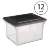 Sterilite 18689004 Versatile Clear Home Organizing Storage File Container Box With Black Secure Seal Lid For Letters And Legal Sized Folders (12 Pack) -Storage Basket Shop GUEST 2527f530 425e 48ba 960d 6888cb705225