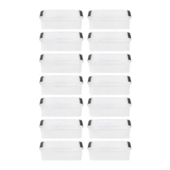 IRIS 14pk 5qt Stack And Pull Storage Box Natural