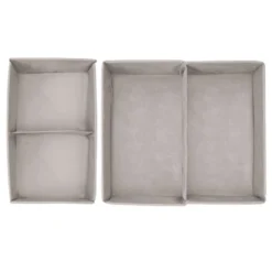 MDesign Fabric Baby + Kid Nursery/Playroom Divided Drawer Bin, 3 Pack, Linen/Tan -Storage Basket Shop GUEST 25916abf 4bac 4b5c 9f2f b9713973ff0f